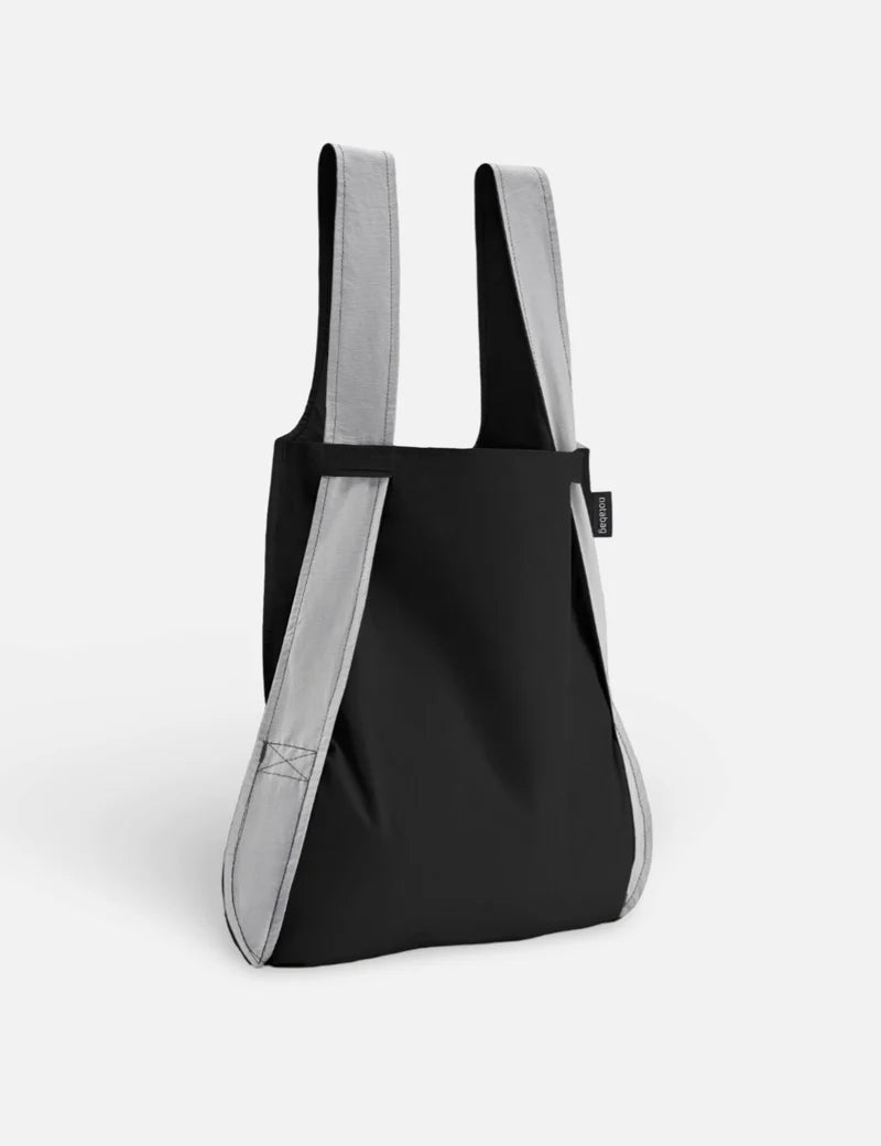 Bolso/Mochila Con Asas (Gris Claro Y Oscuro ) De Algodón