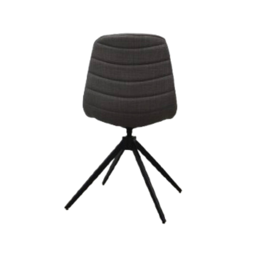 Silla De Comedor Giratoria Tapiz (Gris) Patas De Metal