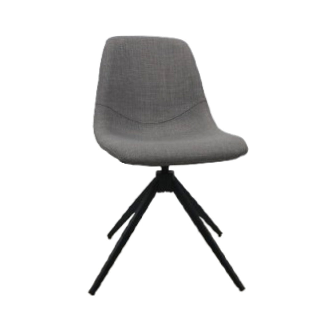 Silla De Comedor Giratoria Tapiz (Gris) Patas De Metal