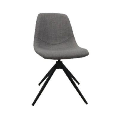 Silla De Comedor Giratoria Tapiz (Gris) Patas De Metal