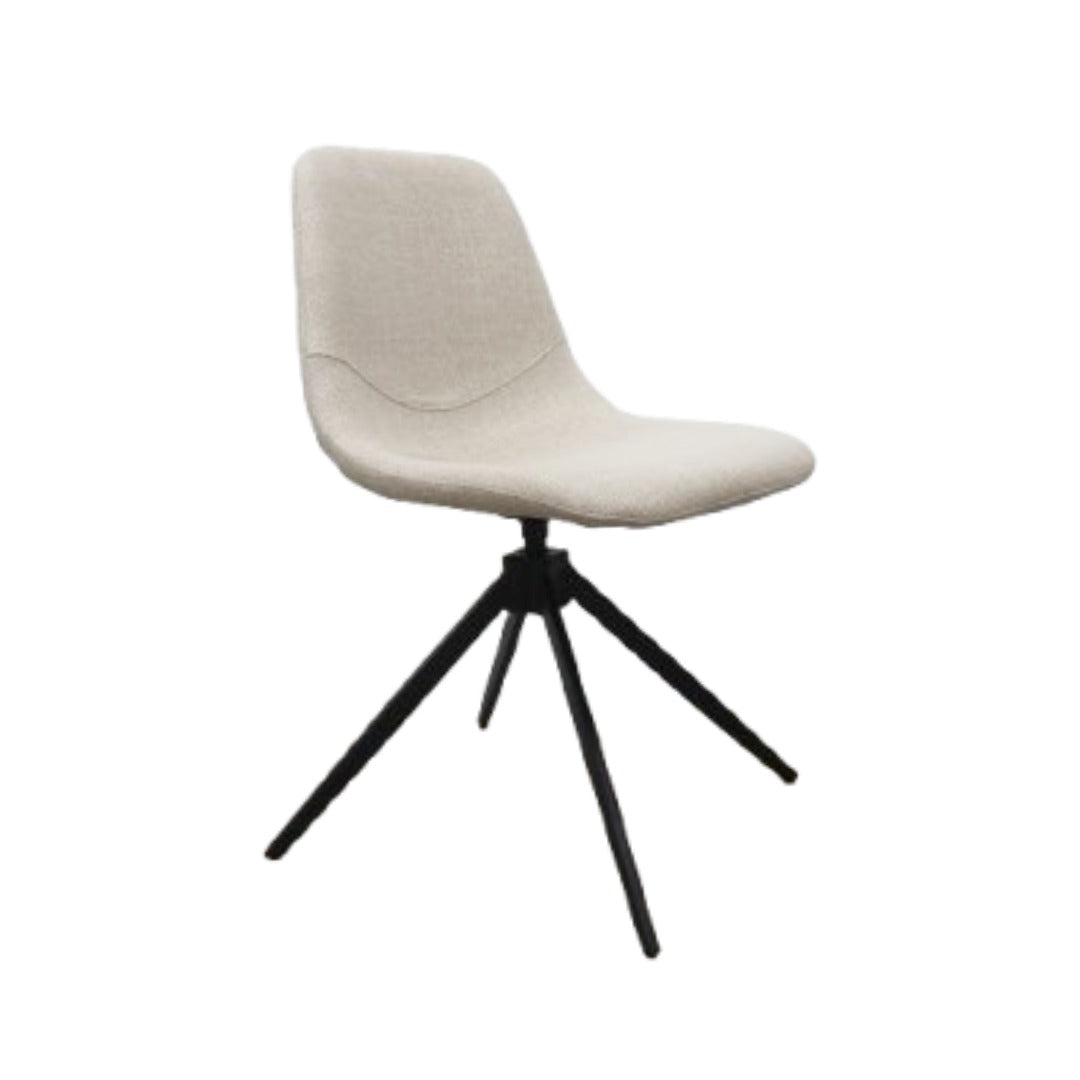 Silla De Comedor Giratoria Tapiz (Beige) Patas De Metal