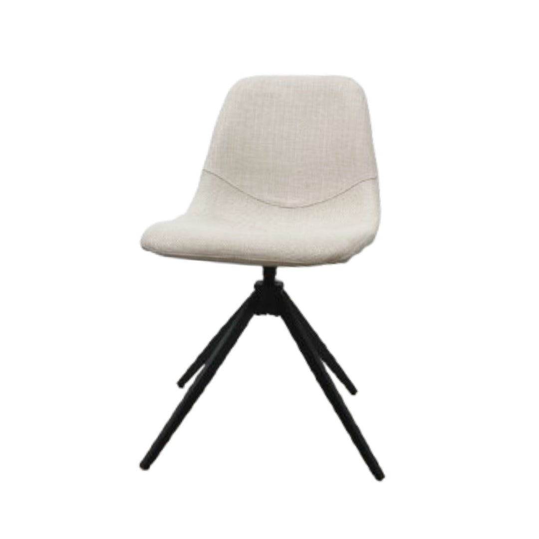Silla De Comedor Giratoria Tapiz (Beige) Patas De Metal