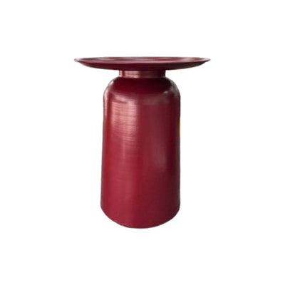 Mesa Auxiliar Decorativa (Rojo) Estructura De Metal