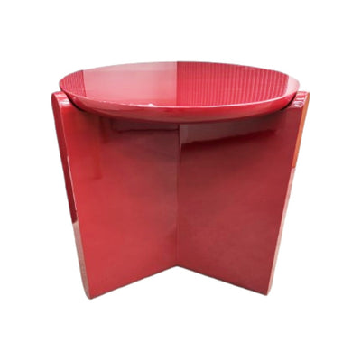 Mesa Auxiliar Tablero Redondo (Rojo Ladrillo) Estructura De Madera