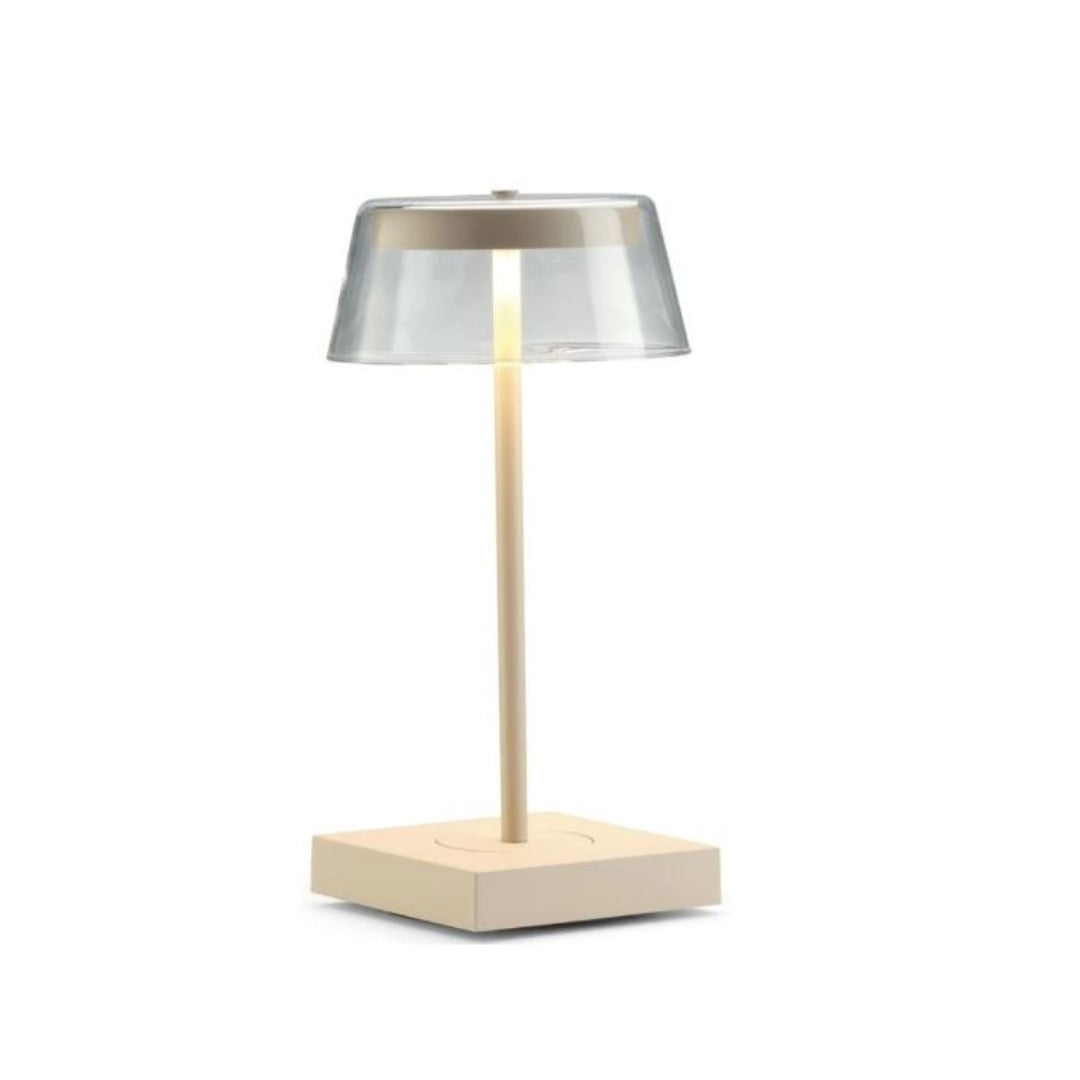 Lámpara De Mesa Led  (Beige/Crema)  De Metal