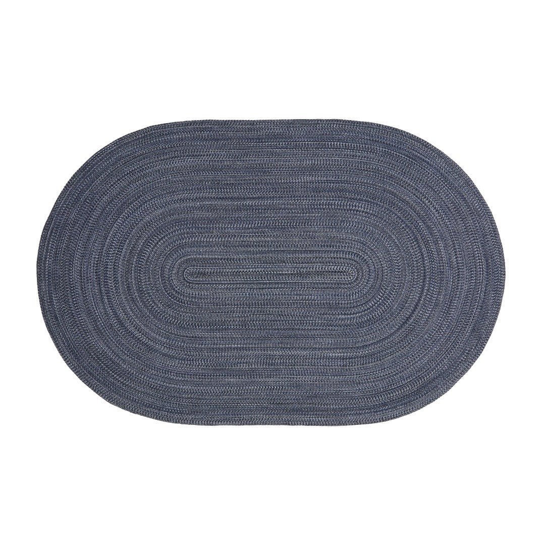 Alfombra Decorativa Forma Oval (Azul Marino) De Poliéster