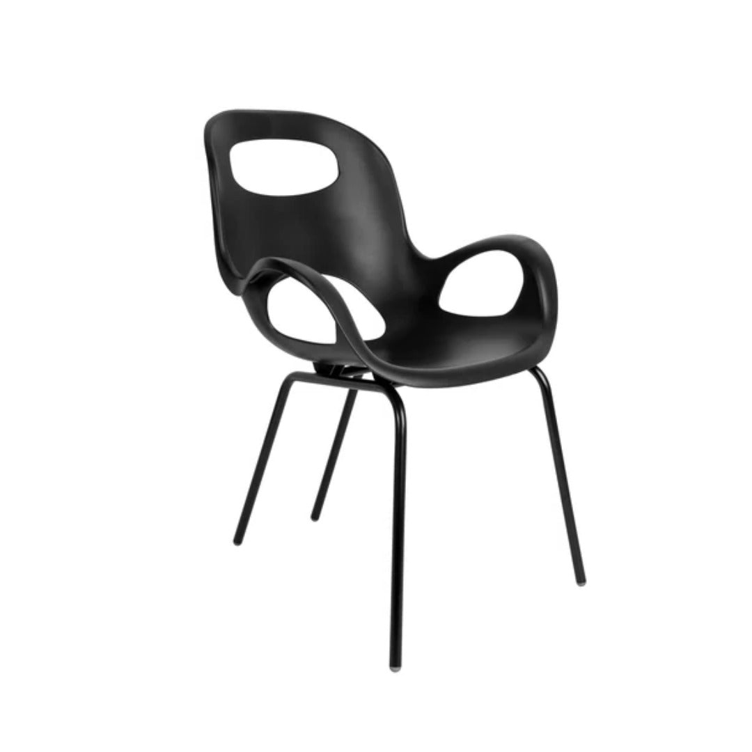 Silla Decorativa Negro De Metal y Plástico