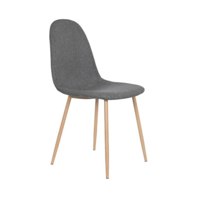 Silla De Comedor Tapiz Poliéster Gris Patas De Metal