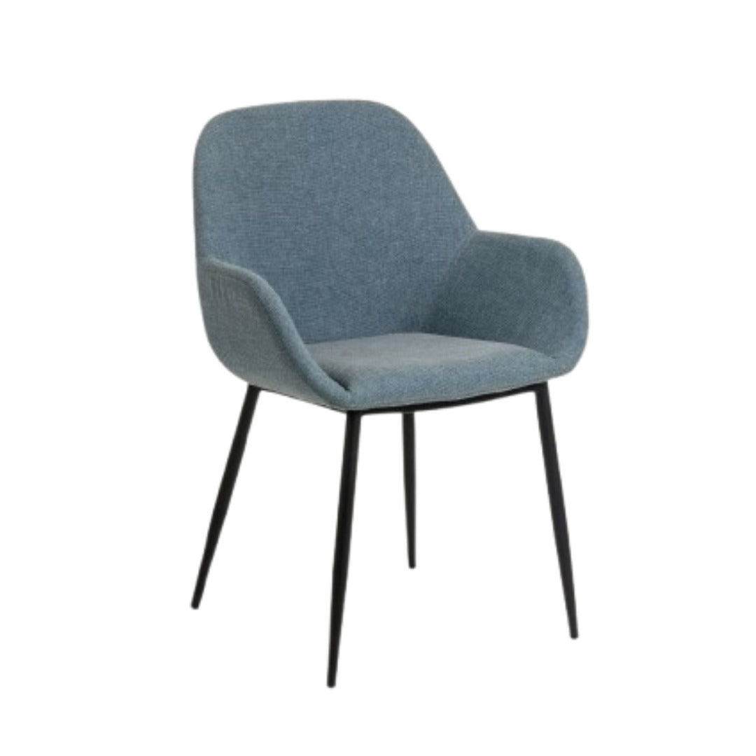 Silla Tapiz Pana Celeste Claro Con Estructura De Metal