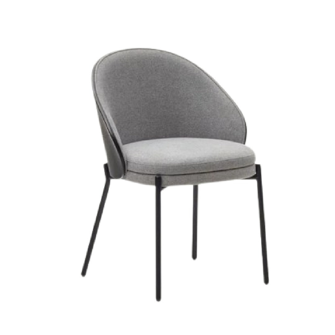 Silla Tapizada (Gris Claro) Respaldar Enchapado Madera (2 en stock)