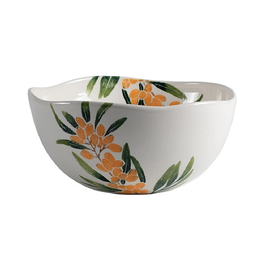 Bowl Redondo Grande Con Diseño (Buckthorn) De Cerámica