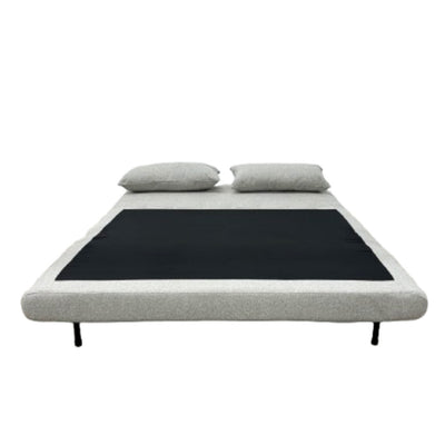 Sofá Cama 2 Cps Tapiz (Gris Claro) Con Patas De Madera