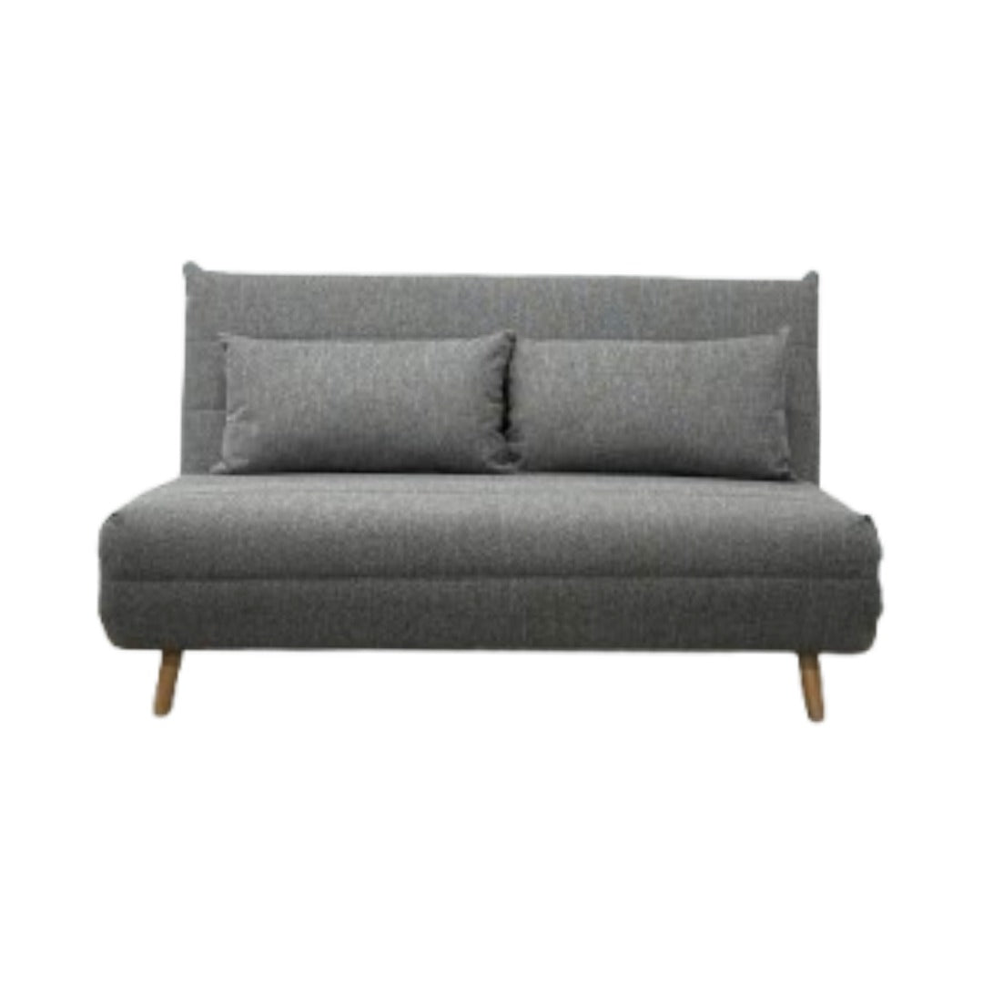 Sofá Cama 2 Cps Tapiz (Gris) Con Patas De Madera