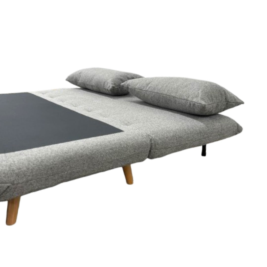 Sofá Cama 2 Cps Tapiz (Gris) Con Patas De Madera