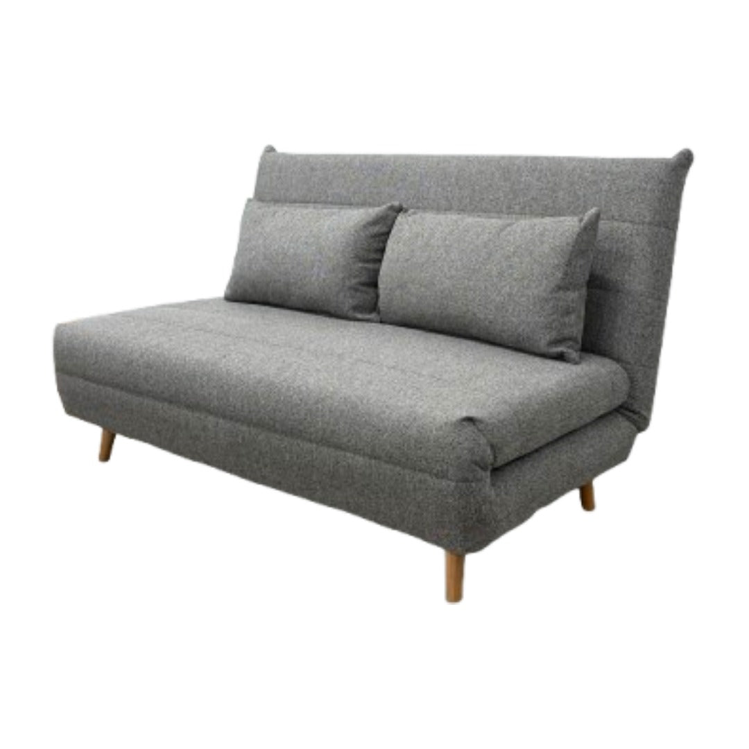Sofá Cama 2 Cps Tapiz (Gris) Con Patas De Madera