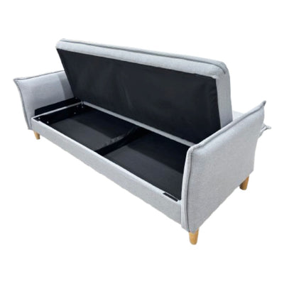 Sofá Cama Tapiz (Gris Claro) Con Compartimento Estructura De Madera