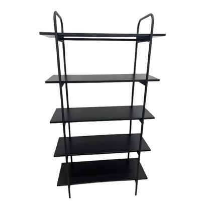 Estante Negro 5 Niveles Tablero De Melamina Y Estructura De Metal