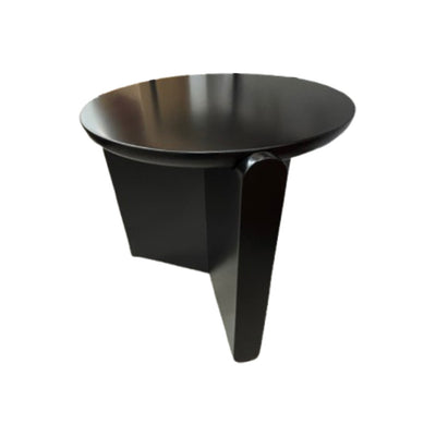 Mesa Auxiliar Tablero Redondo (Negro) Estructura De Metal