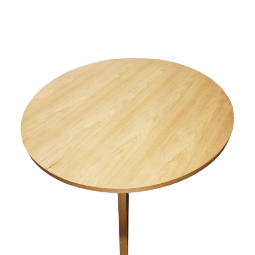 Mesa De Comedor Tablero Redondo Enchape Natural De Madera