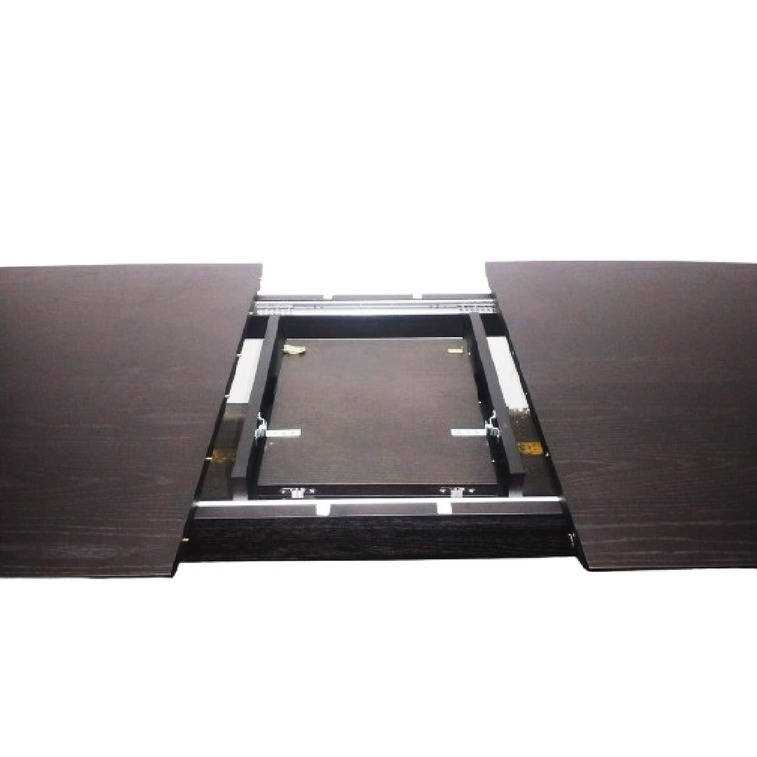 Mesa De Comedor Rectangular (Negro/Marrón oscuro) De Madera