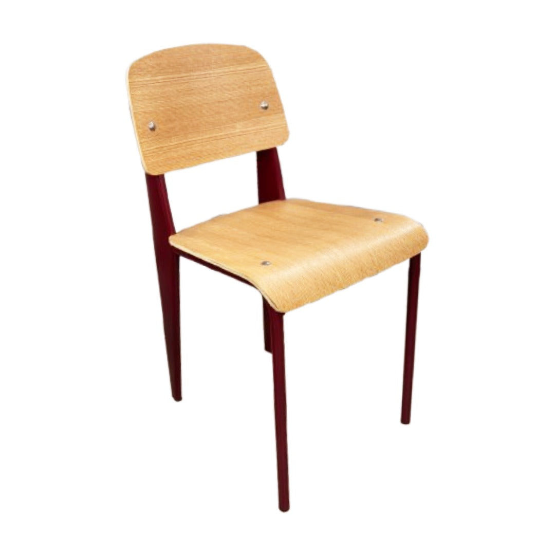 Silla De Comedor Espalda y Asiento De Madera Estructura De Metal
