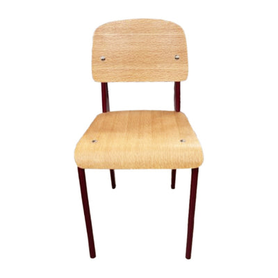Silla De Comedor Espalda y Asiento De Madera Estructura De Metal