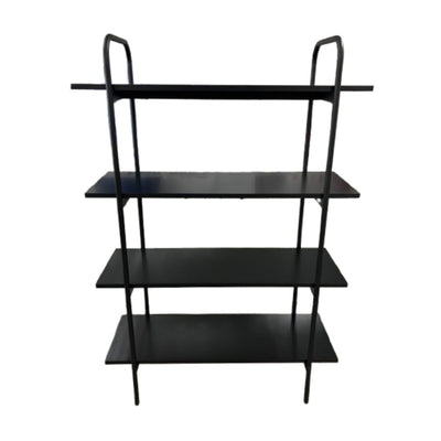Estante Negro 4 Niveles Tablero De Melamina Y Estructura De Metal