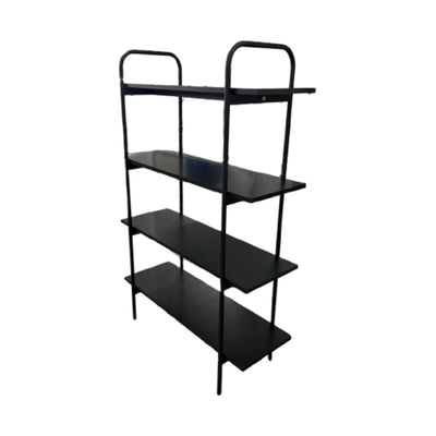 Estante Negro 4 Niveles Tablero De Melamina Y Estructura De Metal