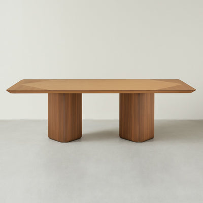 Mesa De Comedor (Marrón) Tablero Rectangular Estructura De Madera