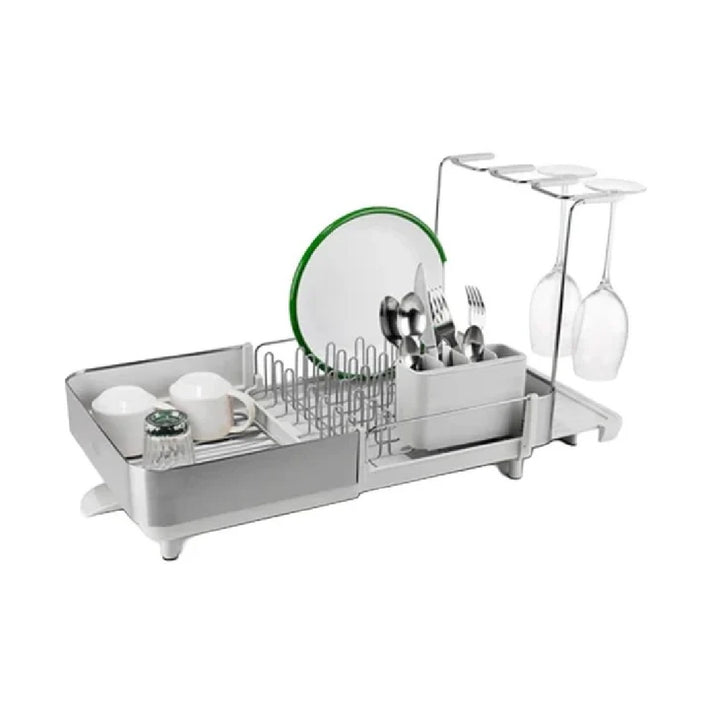 Escurridor De Platos Extensible (Plateado) De Metal/Plástico