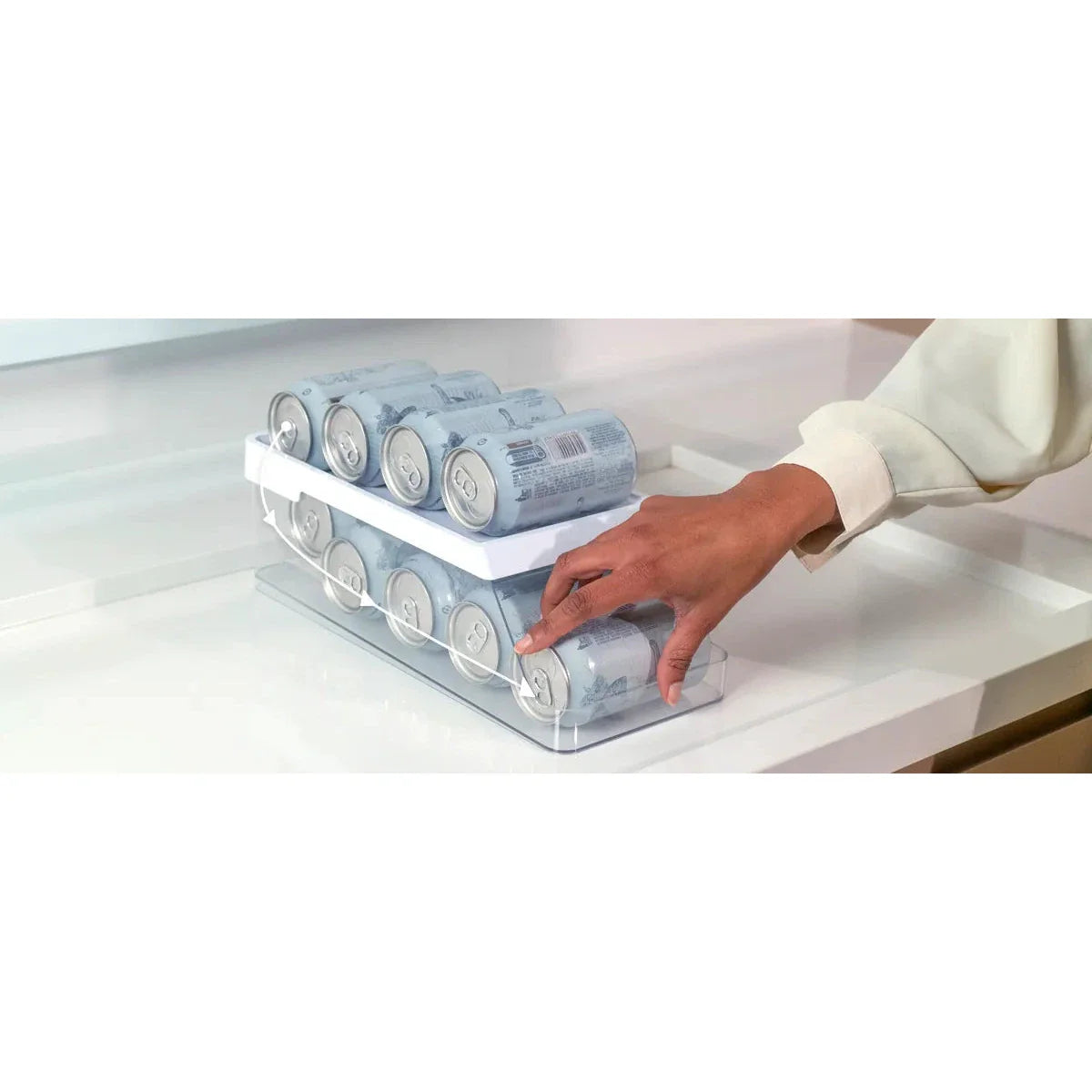 Contenedor Organizador De Latas (Blanco) De Plástico