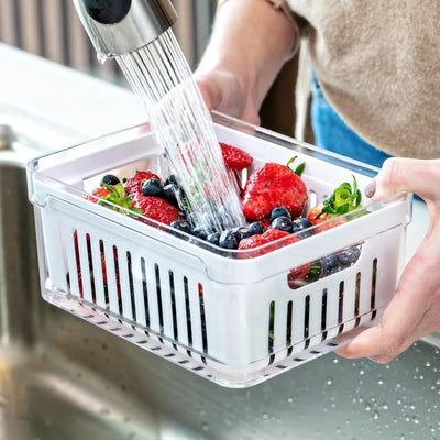 Bandeja Organizadora Con Cesta Para Nevera 2.2 Ltrs De Plástico