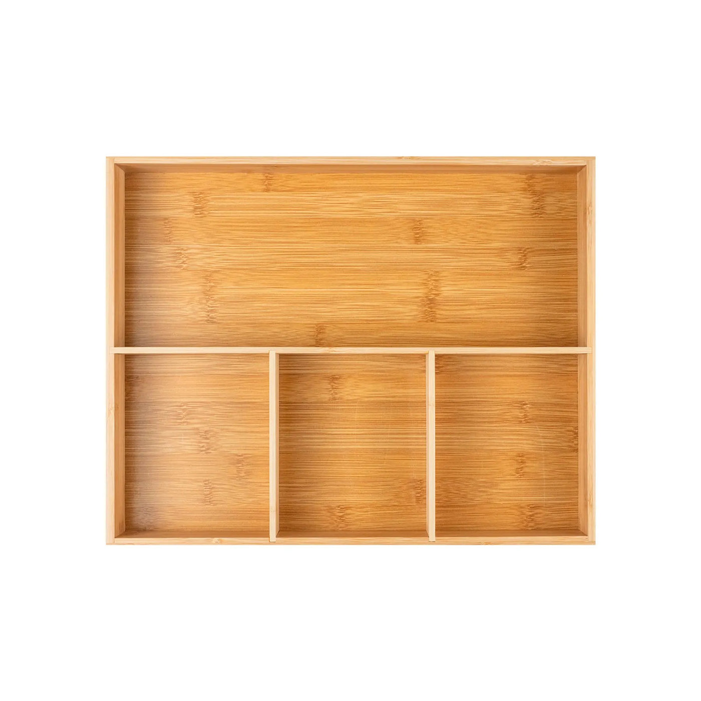 Caja Organizadora De Utensilios 4 Divisiones (Natural) De Madera