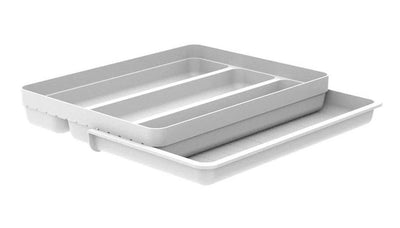 Organizador De Utensilios Deslizable Blanco De Plástico