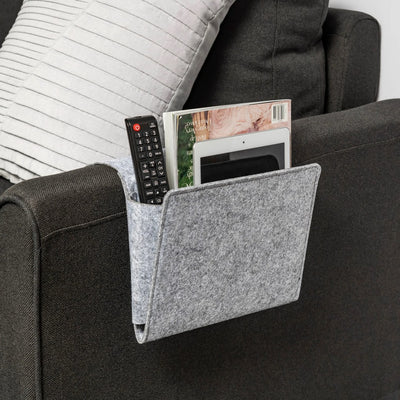 Porta Accesorios, Control Remoto Para Sofá (Gris) De Fieltro