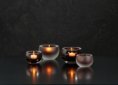 Portavela  Redondo (Gris) Dos Tonos De Vidrio