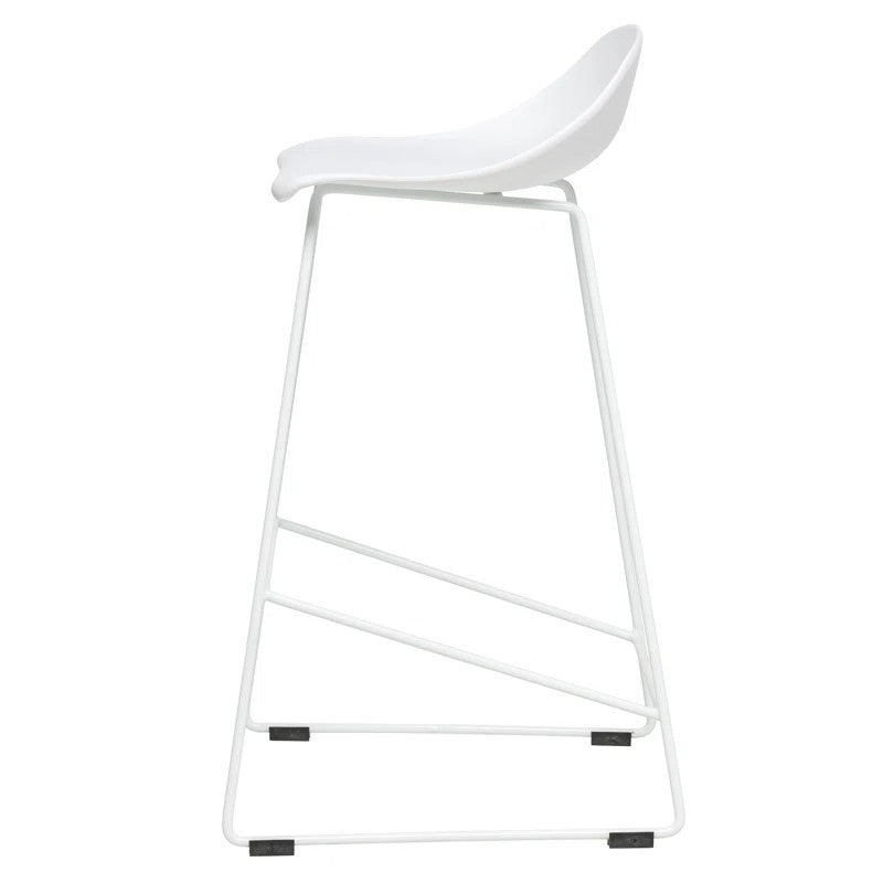 Silla Para Bar Pvc (Blanco) Con Estructura De Metal