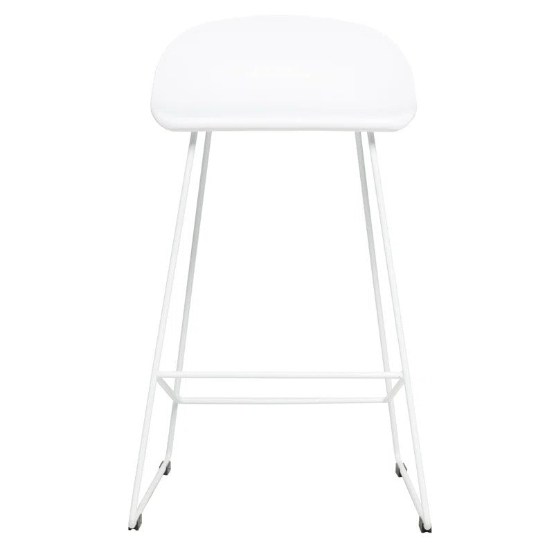 Silla Para Bar Pvc (Blanco) Con Estructura De Metal