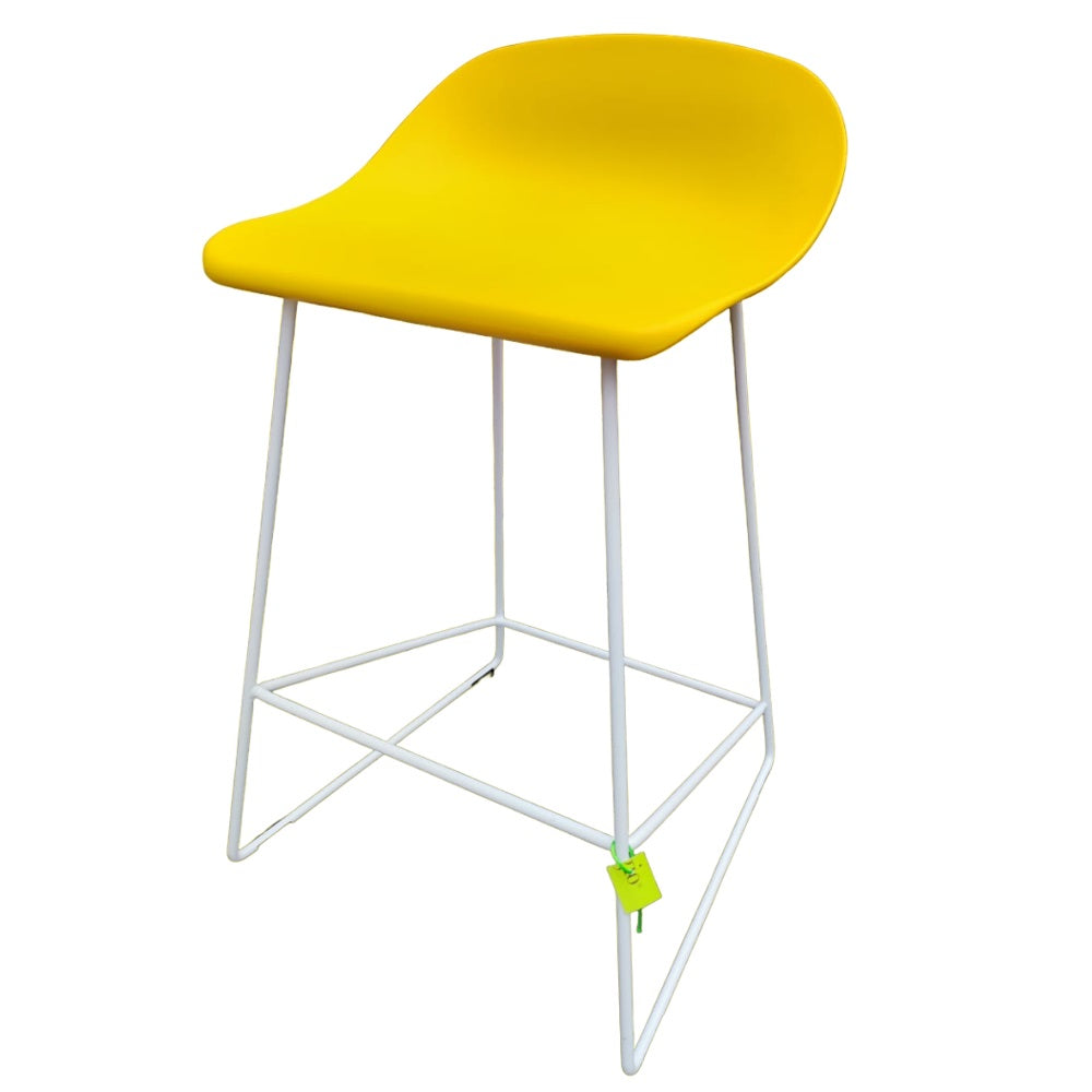 Silla Para Bar Pvc (Amarillo) Con Estructura De Metal