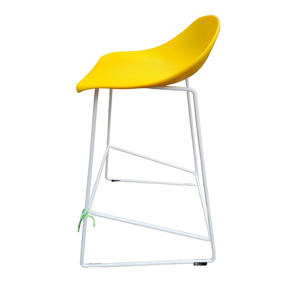 Silla Para Bar Pvc (Amarillo) Con Estructura De Metal