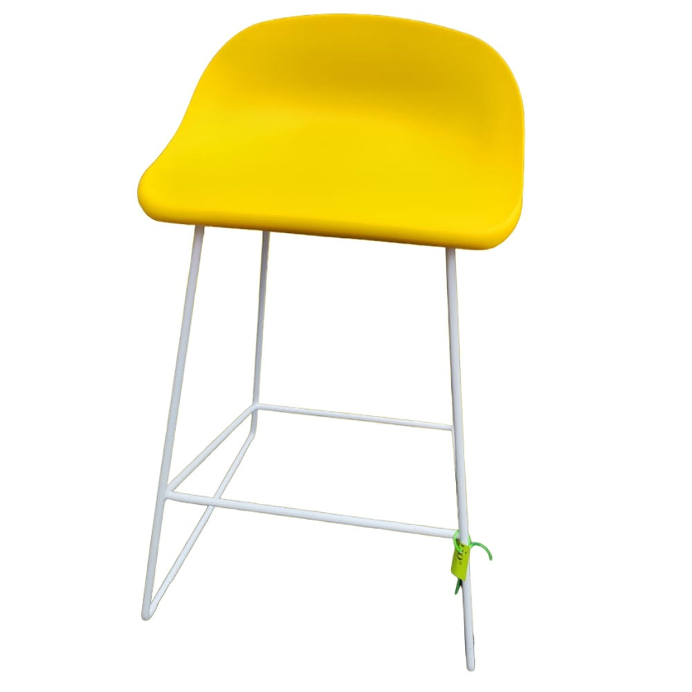 Silla Para Bar Pvc (Amarillo) Con Estructura De Metal