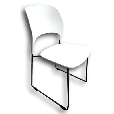 Silla De Pvc (Blanco Hueso) Con Estructura De Metal