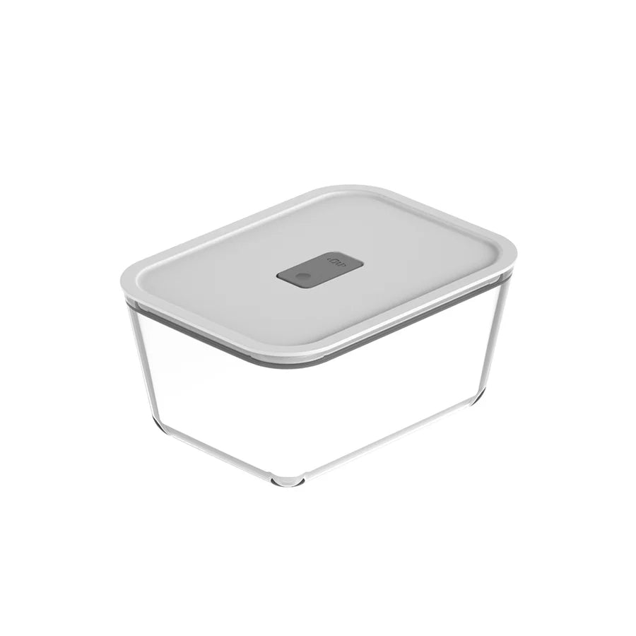 Contenedor 2.4 Lt Con Tapa Hermética Blanca De Vidrio