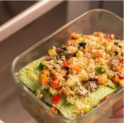 Contenedor 2.4 Lt Con Tapa Hermética Blanca De Vidrio