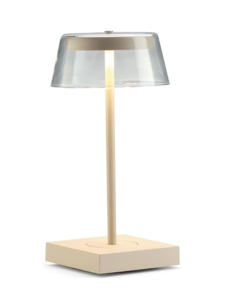 Lámpara De Mesa Led  (Beige/Crema)  De Metal