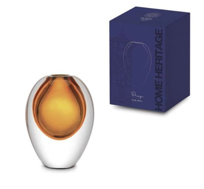 Florero Decorativo Oval (Ámbar) De Vidrio