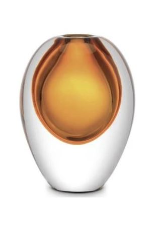 Florero Decorativo Oval (Ámbar) De Vidrio