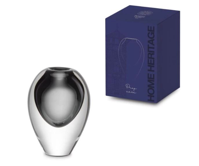 Florero Decorativo Oval (Gris) De Vidrio