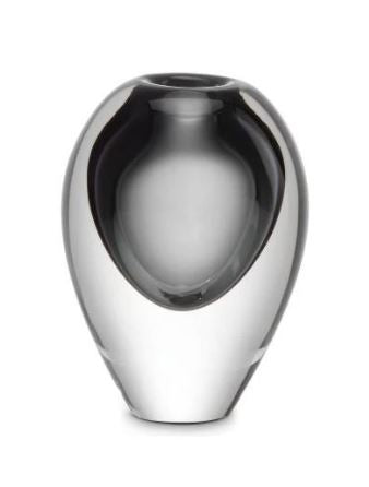 Florero Decorativo Oval (Gris) De Vidrio