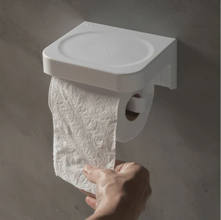 Soporte De Papel Higiénico (Blanco) Para Pared De Plástico